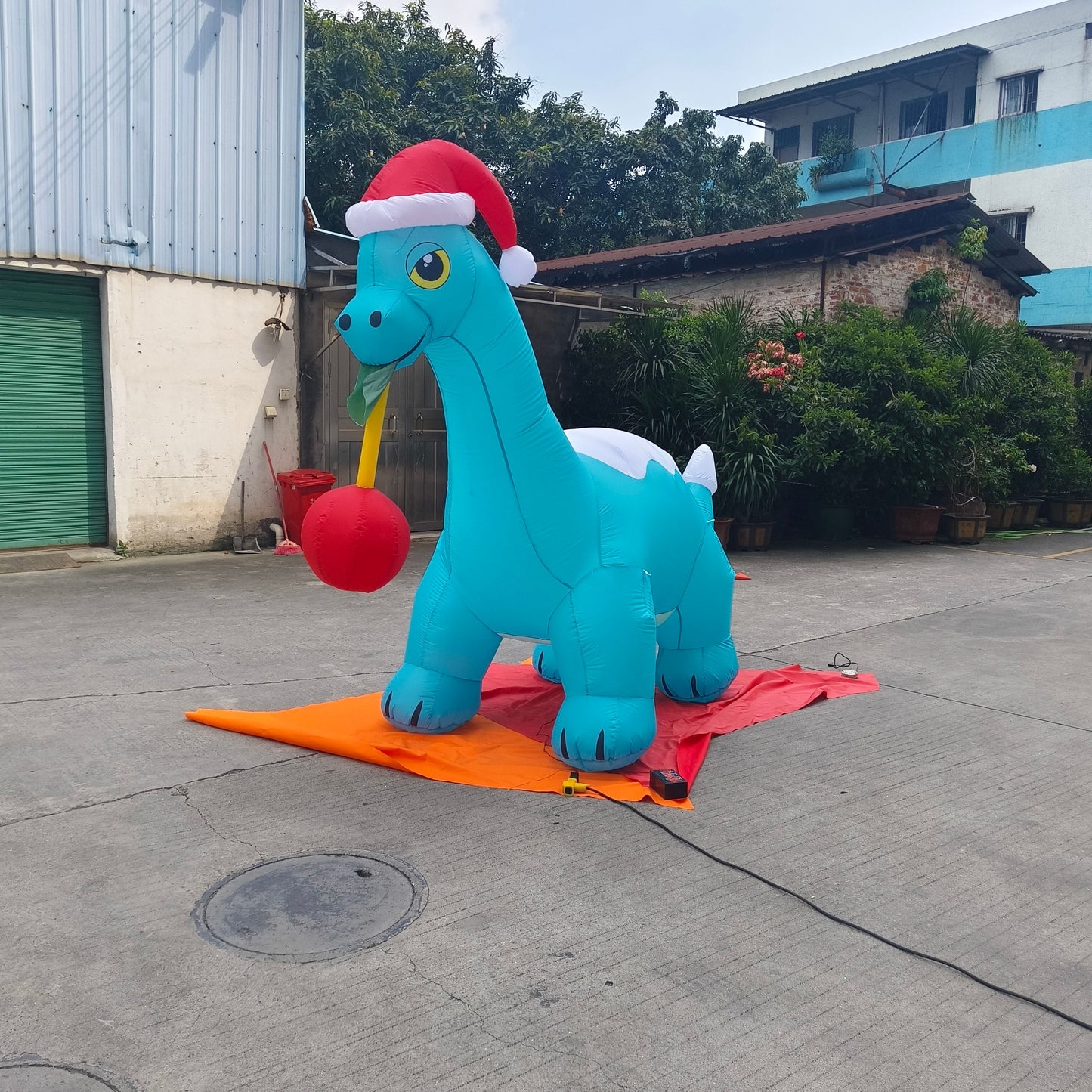 Santa Gertie Christmas Dinosaur Inflatable - PRE-ORDER