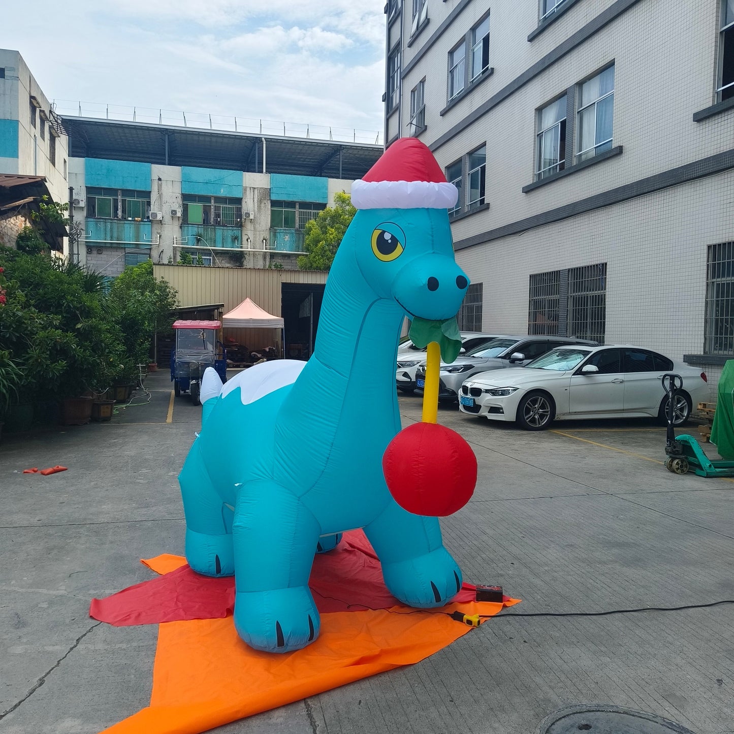 Santa Gertie Christmas Dinosaur Inflatable - PRE-ORDER