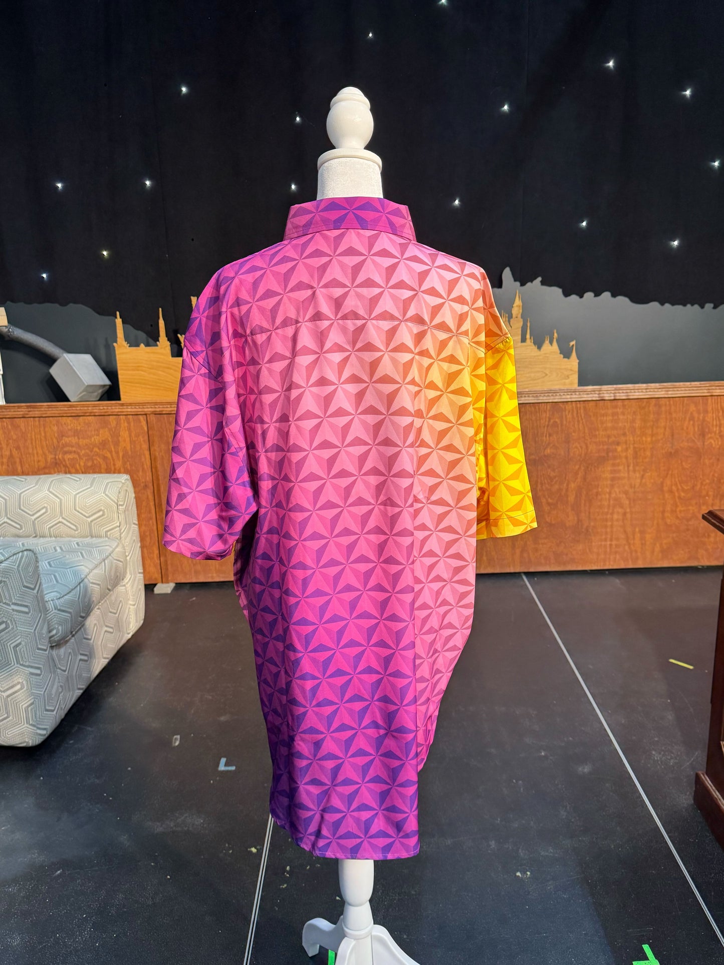 Spaceship Earth Sunset Button Up Shirt