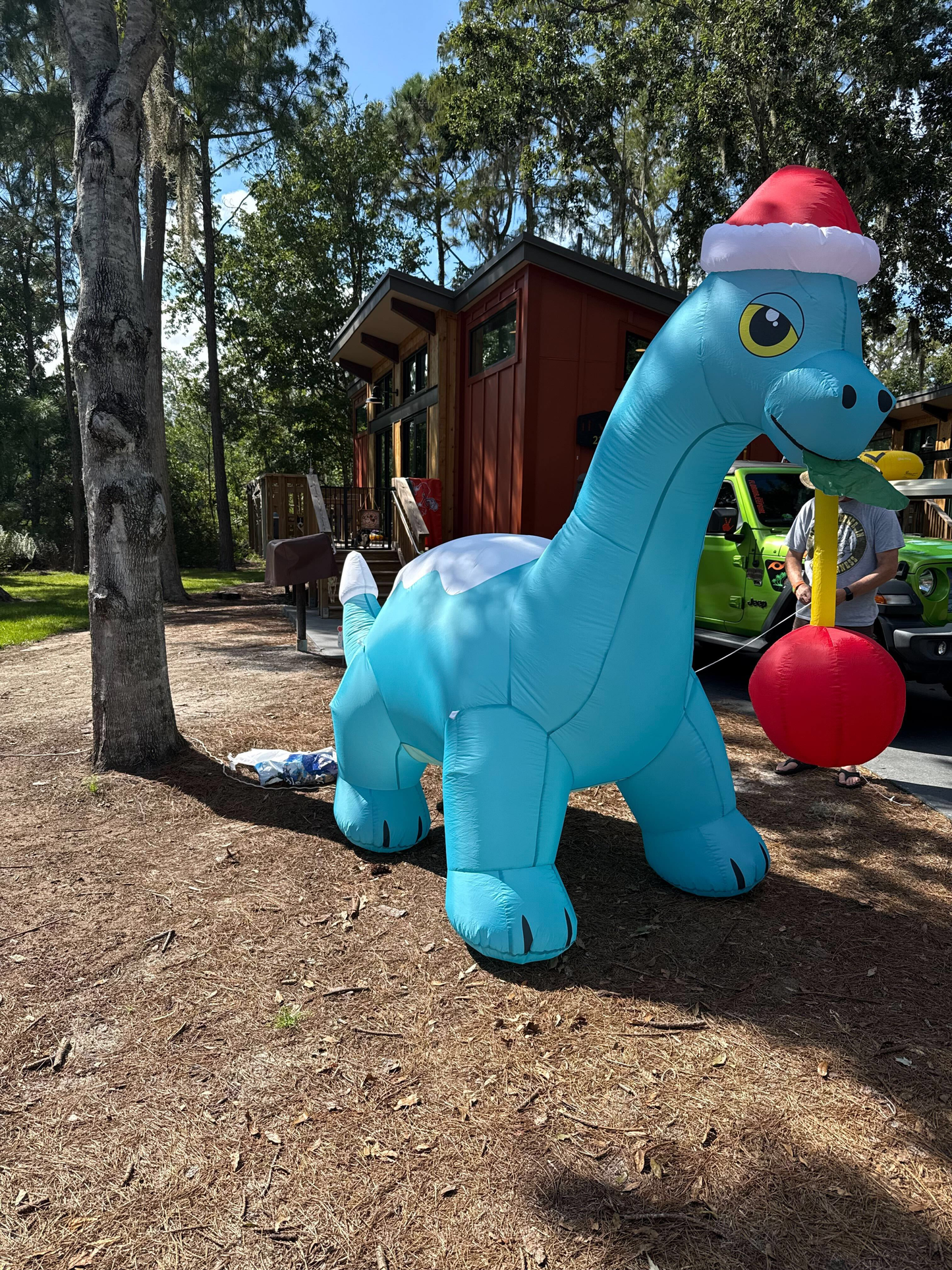 Santa Gertie Christmas Dinosaur Inflatable - PRE-ORDER
