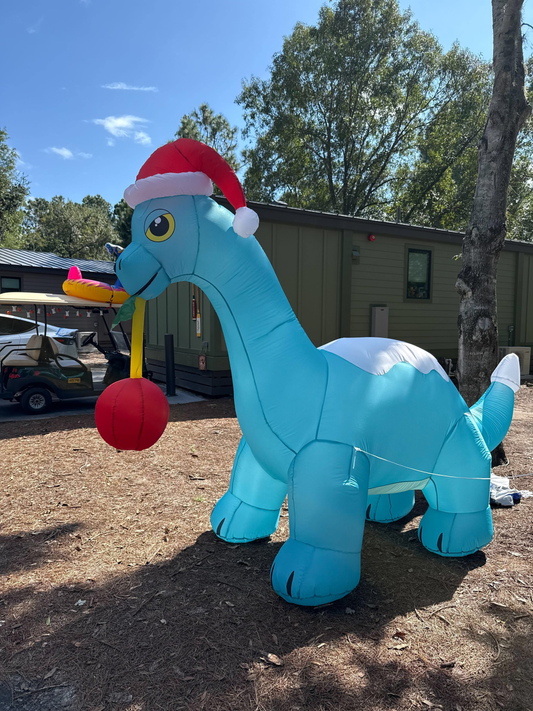 Santa Gertie Christmas Dinosaur Inflatable - PRE-ORDER