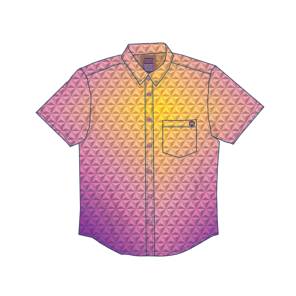 Spaceship Earth Sunset Button Up Shirt