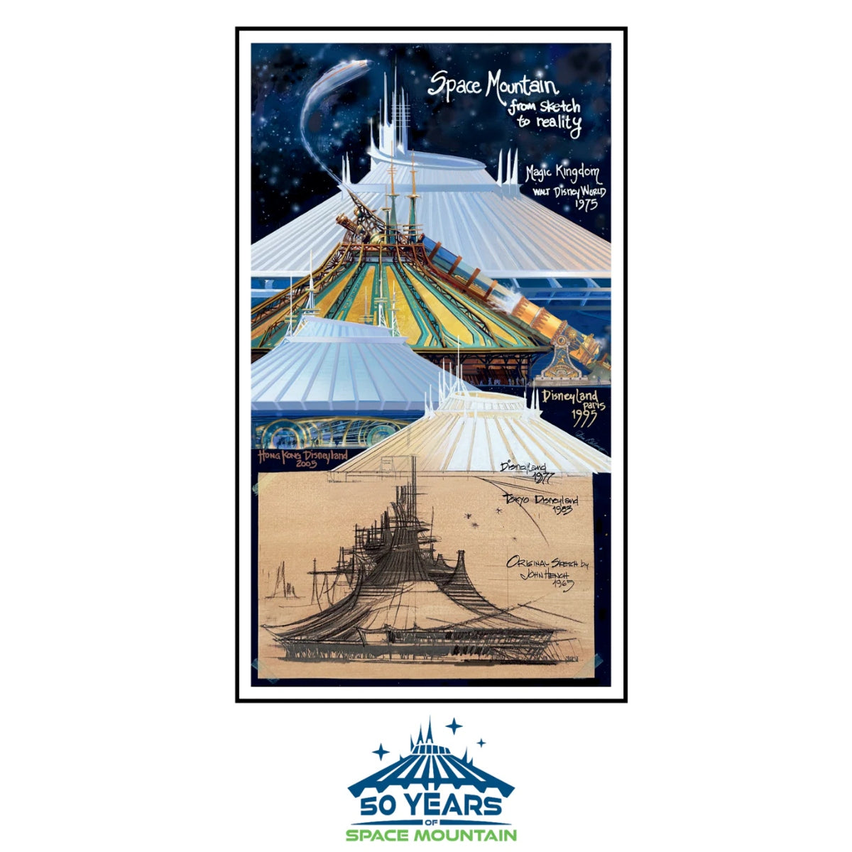 Space Mountain 50th Anniversary Poster Print – Carousel of 