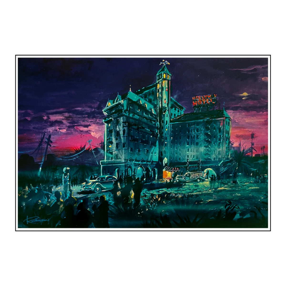 Hollywood Tower Hotel Concept Art Print by Eric Robison
