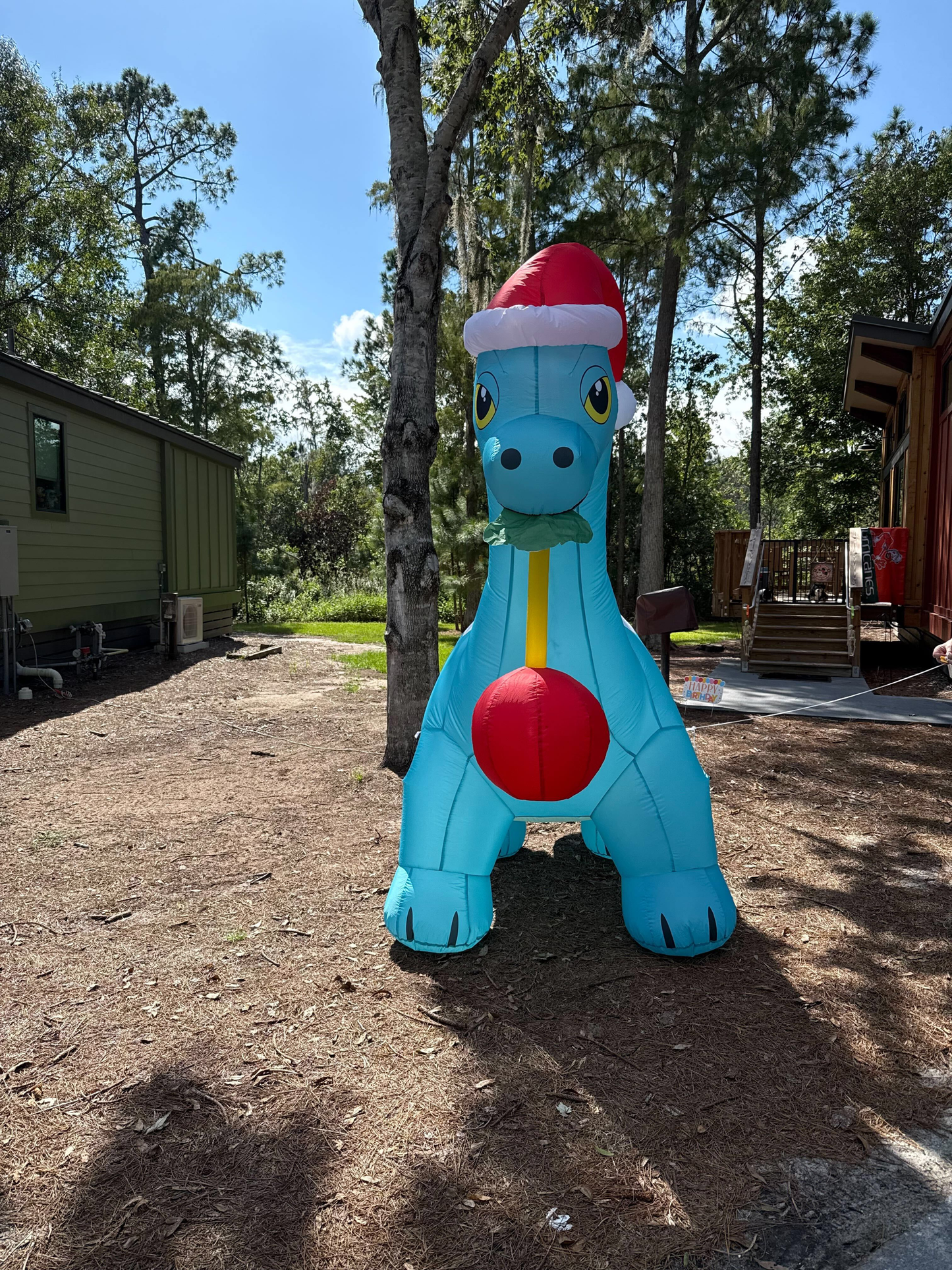 Santa Gertie Christmas Dinosaur Inflatable - PRE-ORDER