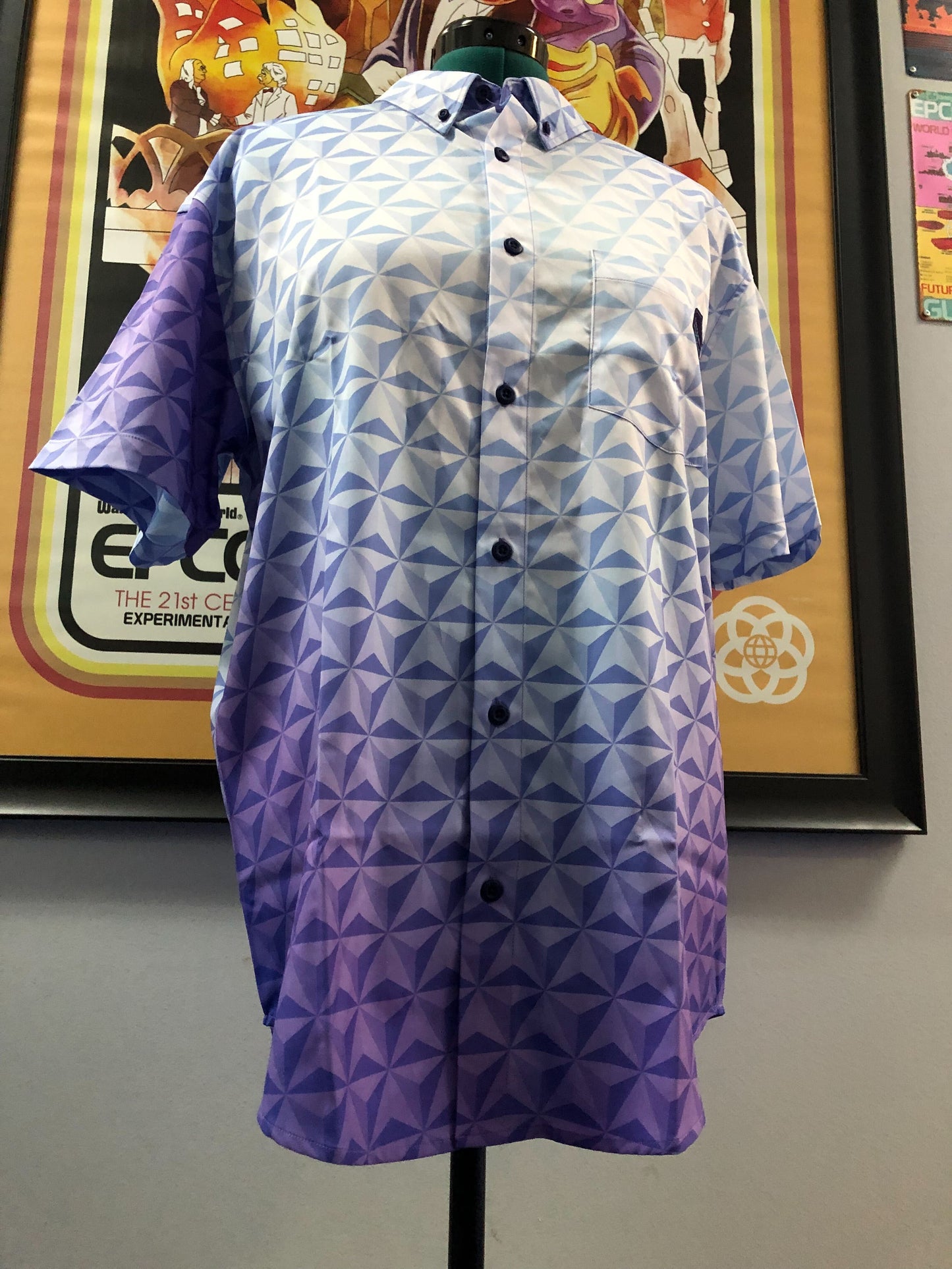 Spaceship Earth Moonrise Button Up Shirt