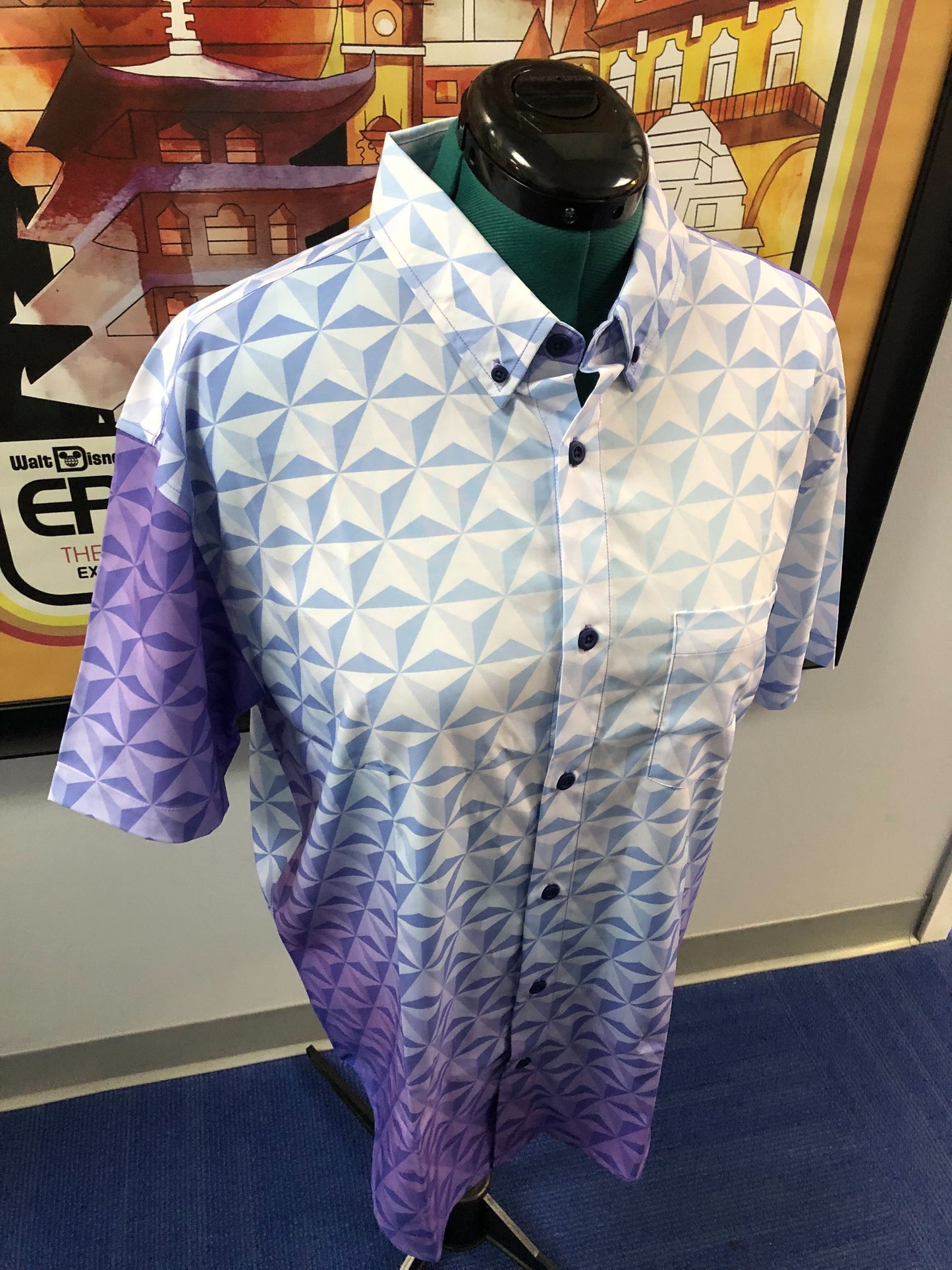 Spaceship Earth Moonrise Button Up Shirt