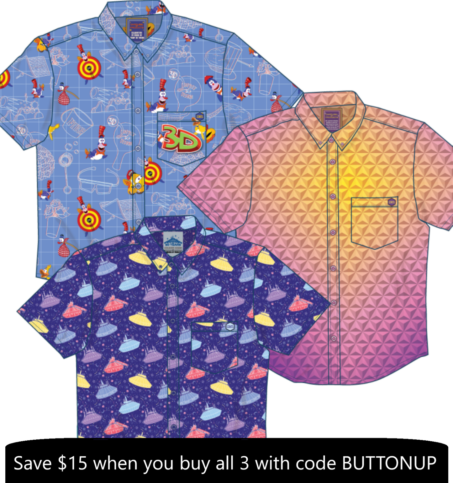 Cheap 3D Tricks Button Up Shirt PRE-ORDER